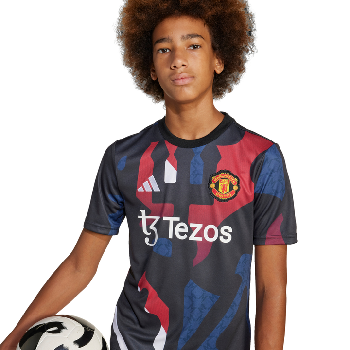 Manchester United Youth Pre-Match Shirt 24/25 - Black/Mufc Red/Off White/Team Coll Burgundy 2