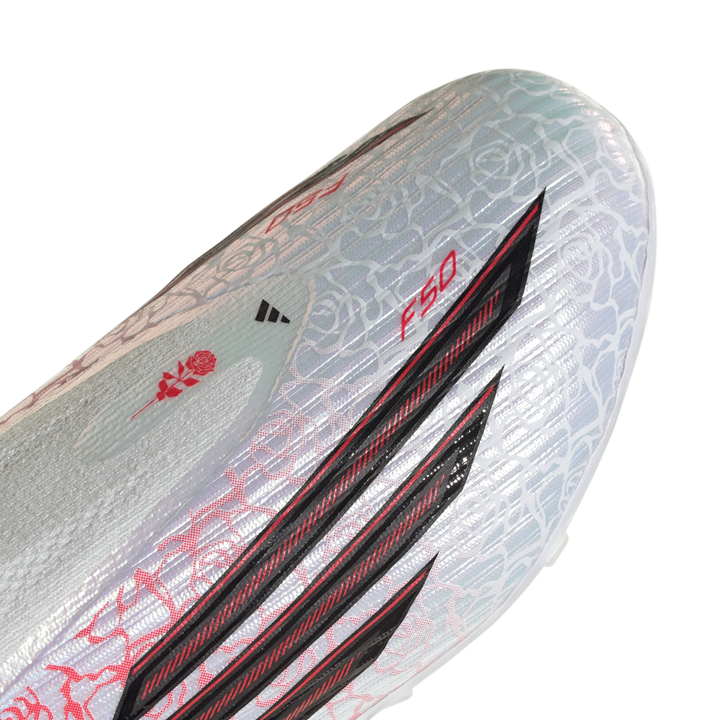Kids F50 League LL FG/MG ‘LY’ - Footwear White/Core Black/Lucid Red by adidas at NUMBER 10 - Buy Now!
