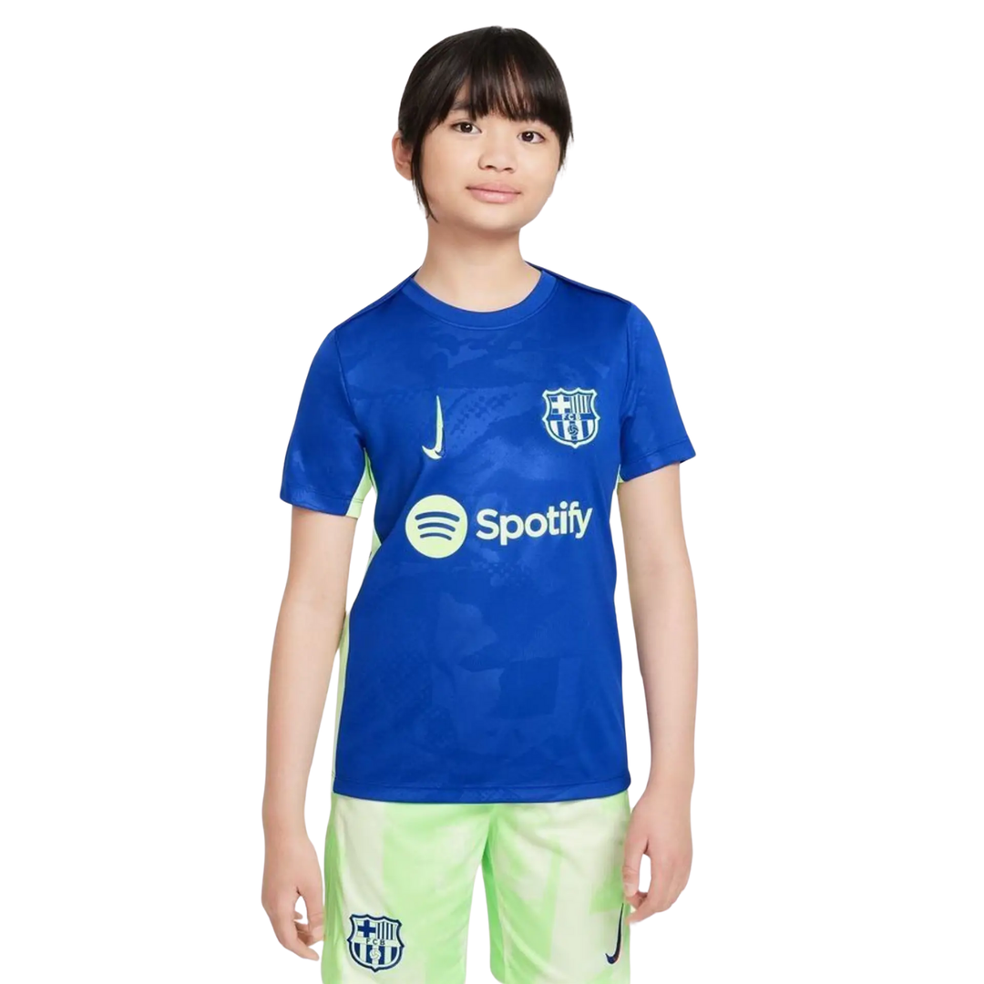 FC Barcelona Youth Third Pre-Match Shirt 24/25 - Old Royal/Old Royal/Lime Blast/Lime Blast by Nike at NUMBER 10 - Buy Now!