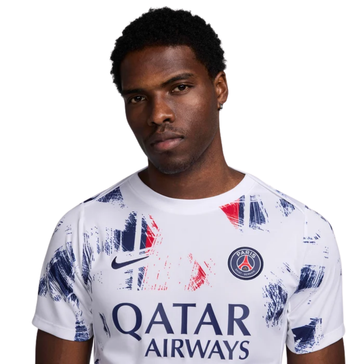 Paris Saint Germain Pre-Match Away Shirt 24/25 - White/Midnight Navy/Midnight Navy by Nike at NUMBER 10 - Buy Now!