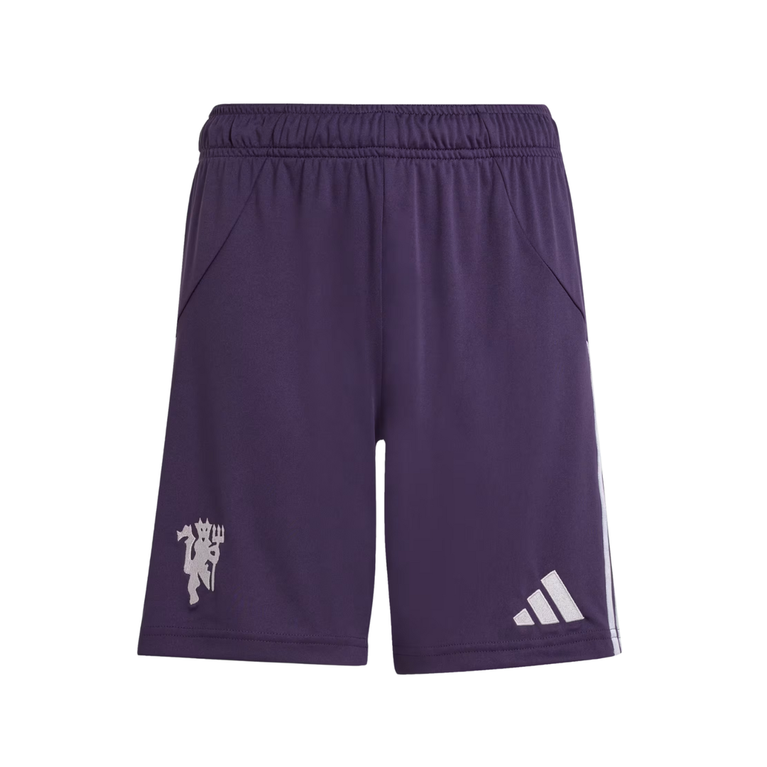 Manchester United Youth Away Shorts 25/26 by adidas at NUMBER 10 - Buy Now!