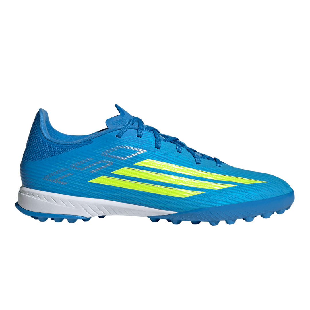 F50 League TF - Lucid Ray Blue / Team Solar Yellow 2 / Lucid Aquamarine by adidas at NUMBER 10 - Buy Now!