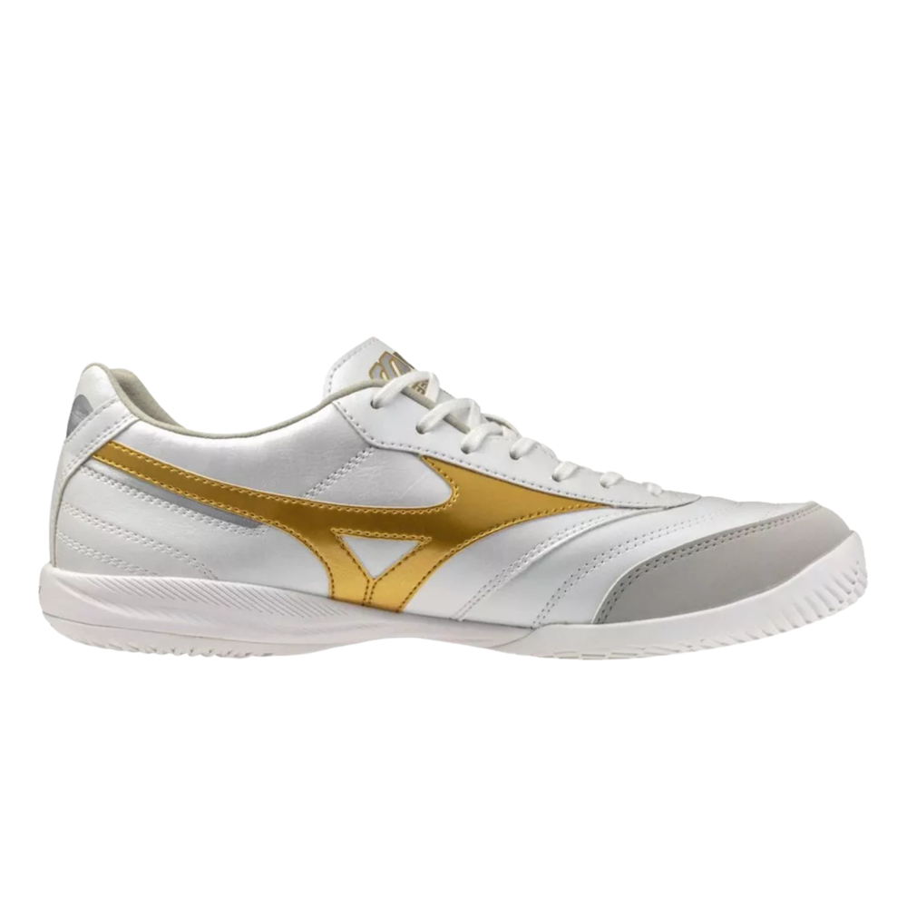 Morelia Sala Pro IC - White/Gold/Silver by Mizuno at NUMBER 10 - Buy Now!