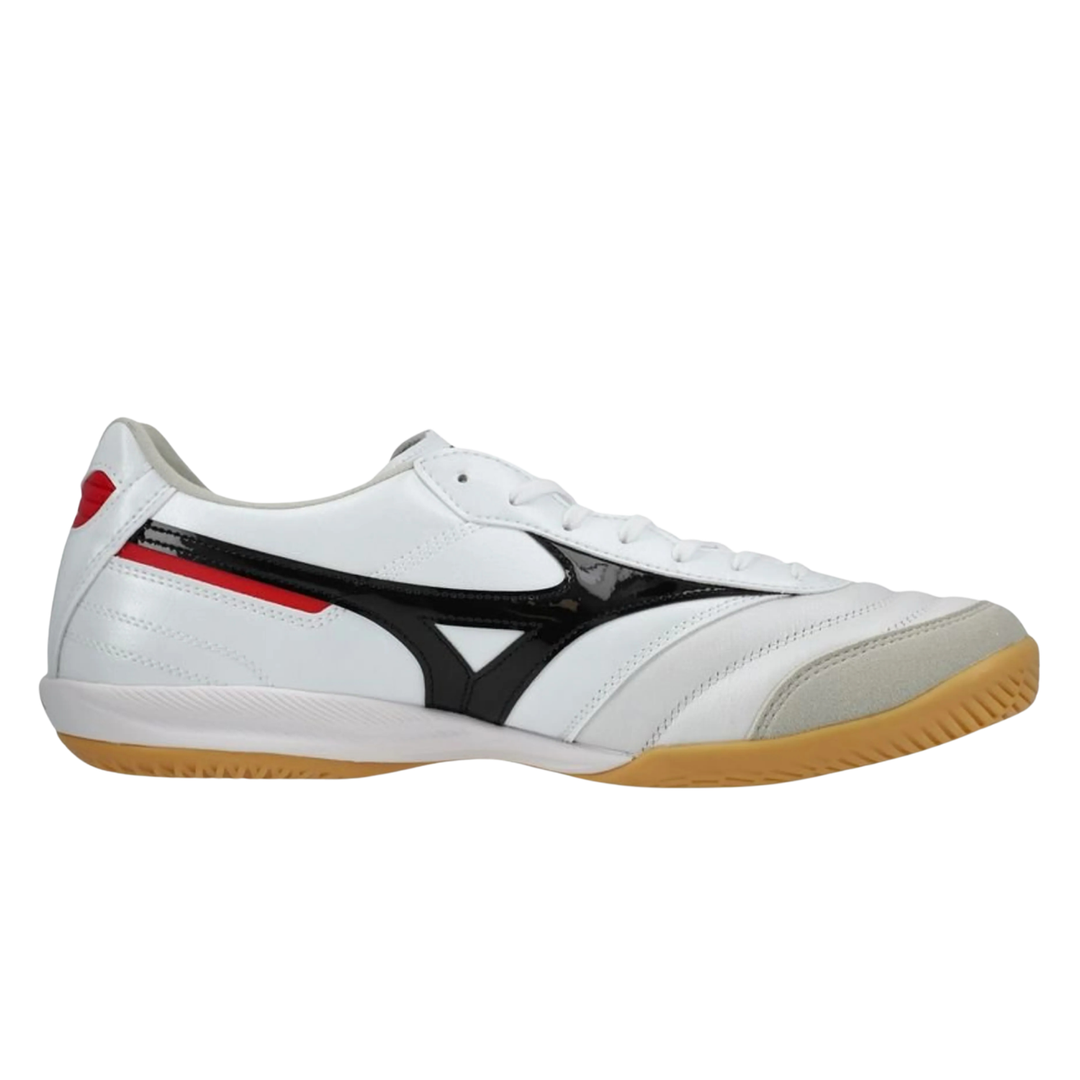 Morelia Sala Elite IC - White/Black/Chinese Red by Mizuno at NUMBER 10 - Buy Now!