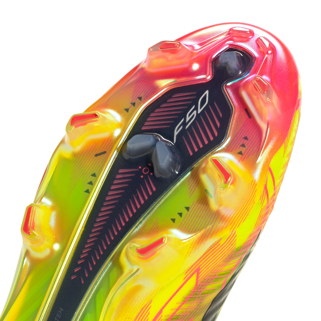 F50 Hyperfast Elite LL FG - Tesoye/Core Black/Solar Turbo by adidas at NUMBER 10 - Buy Now!