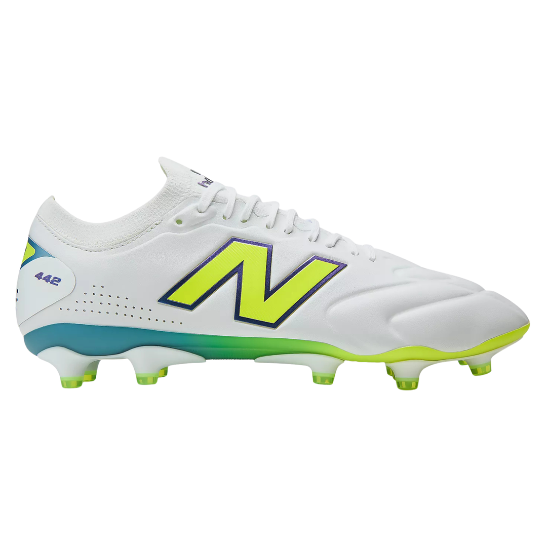 442 Elite Knit FG V3 - White / Alkaline Green