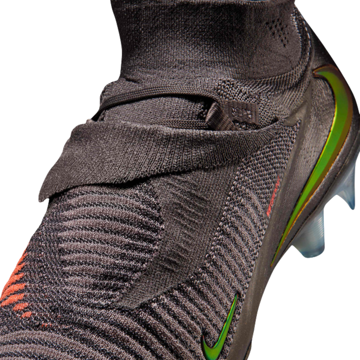 Phantom 6 High Elite FG LV8 - Medium Ash/Black/Gold Amber by Nike at NUMBER 10 - Buy Now!