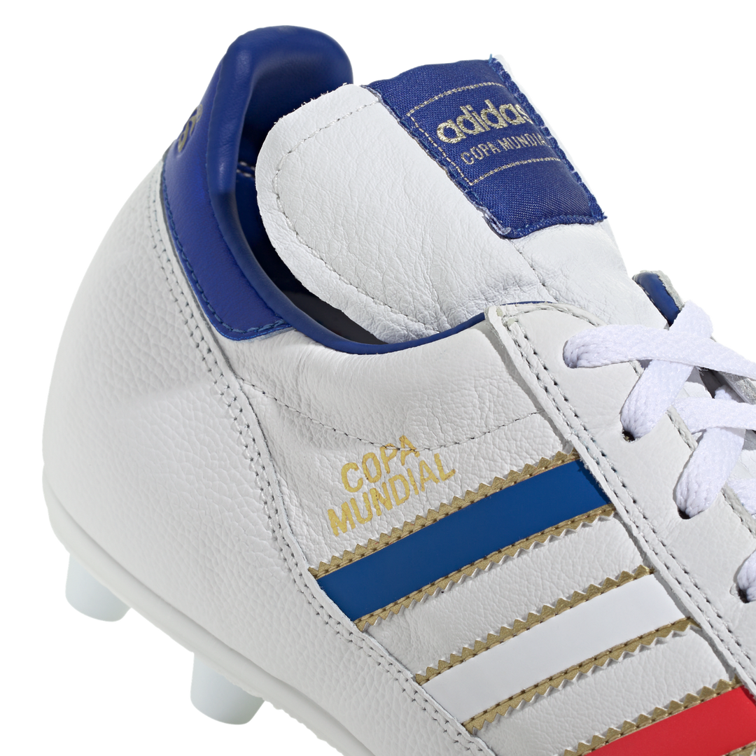Copa Mundial FG (France) - Footwear White / Bold Blue / Gold Metallic by adidas at NUMBER 10 - Buy Now!