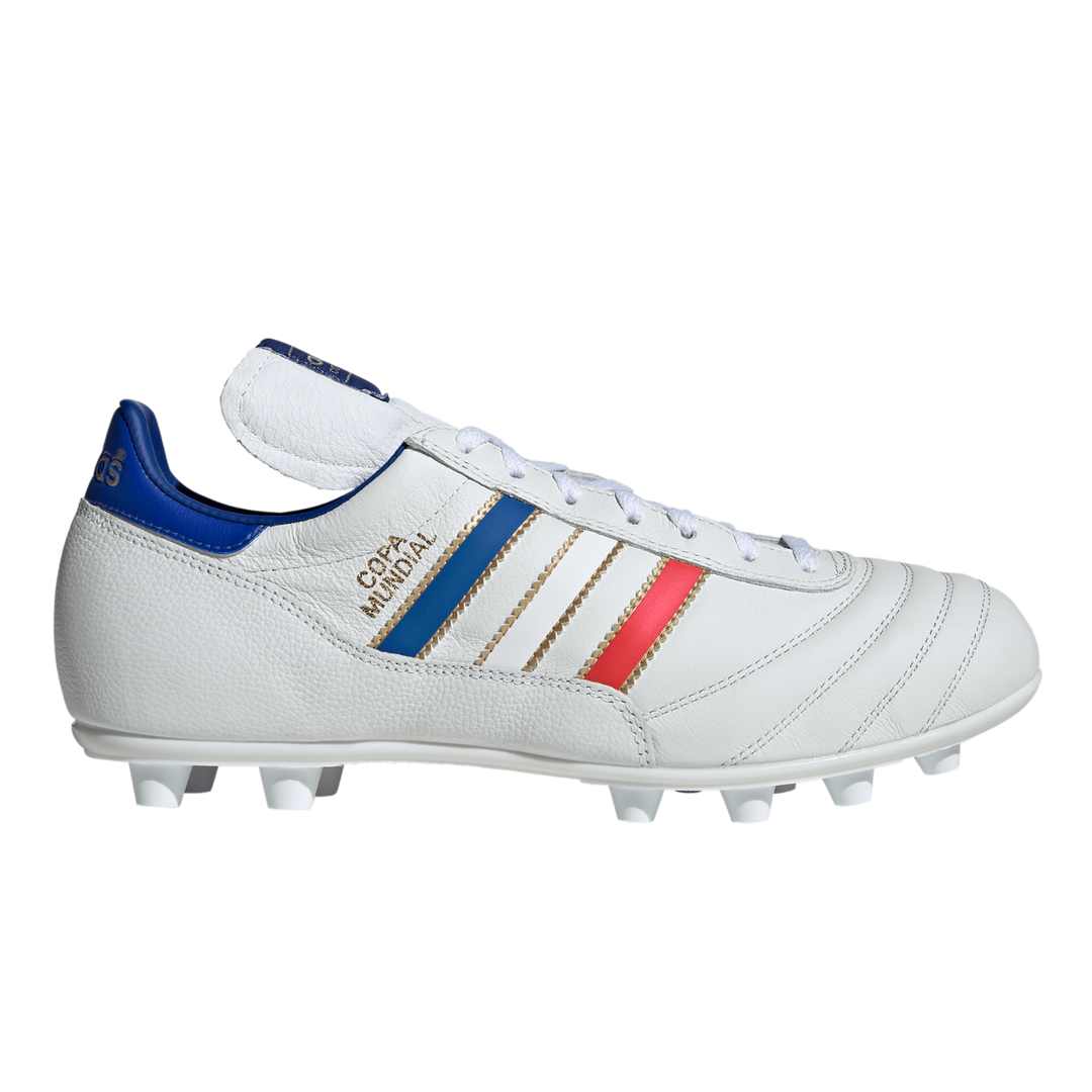 Copa Mundial FG (France) - Footwear White / Bold Blue / Gold Metallic by adidas at NUMBER 10 - Buy Now!