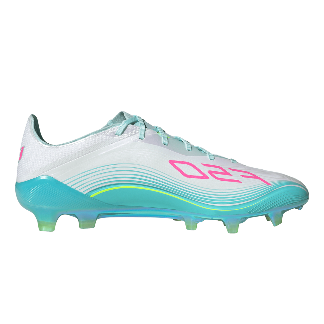 F50 Elite FG ‘Messi’ - Cloud White/Lucid Pink/Flash Aqua by adidas at NUMBER 10 - Buy Now!
