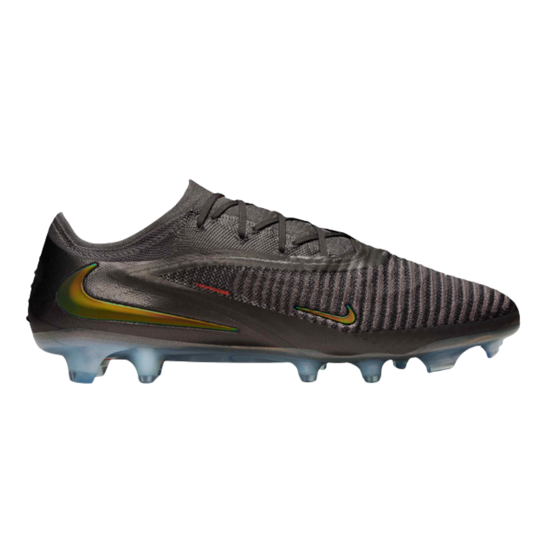 Phantom 6 Low Elite FG LV8 - Medium Ash/Black/Gold Amber by Nike at NUMBER 10 - Buy Now!