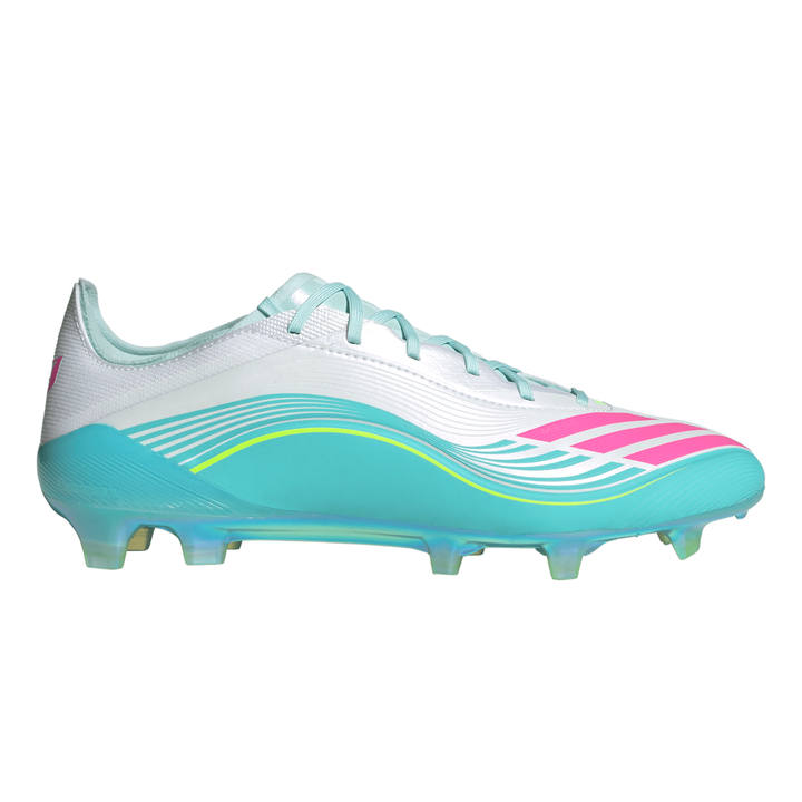 F50 Elite FG ‘Messi’ - Cloud White/Lucid Pink/Flash Aqua by adidas at NUMBER 10 - Buy Now!