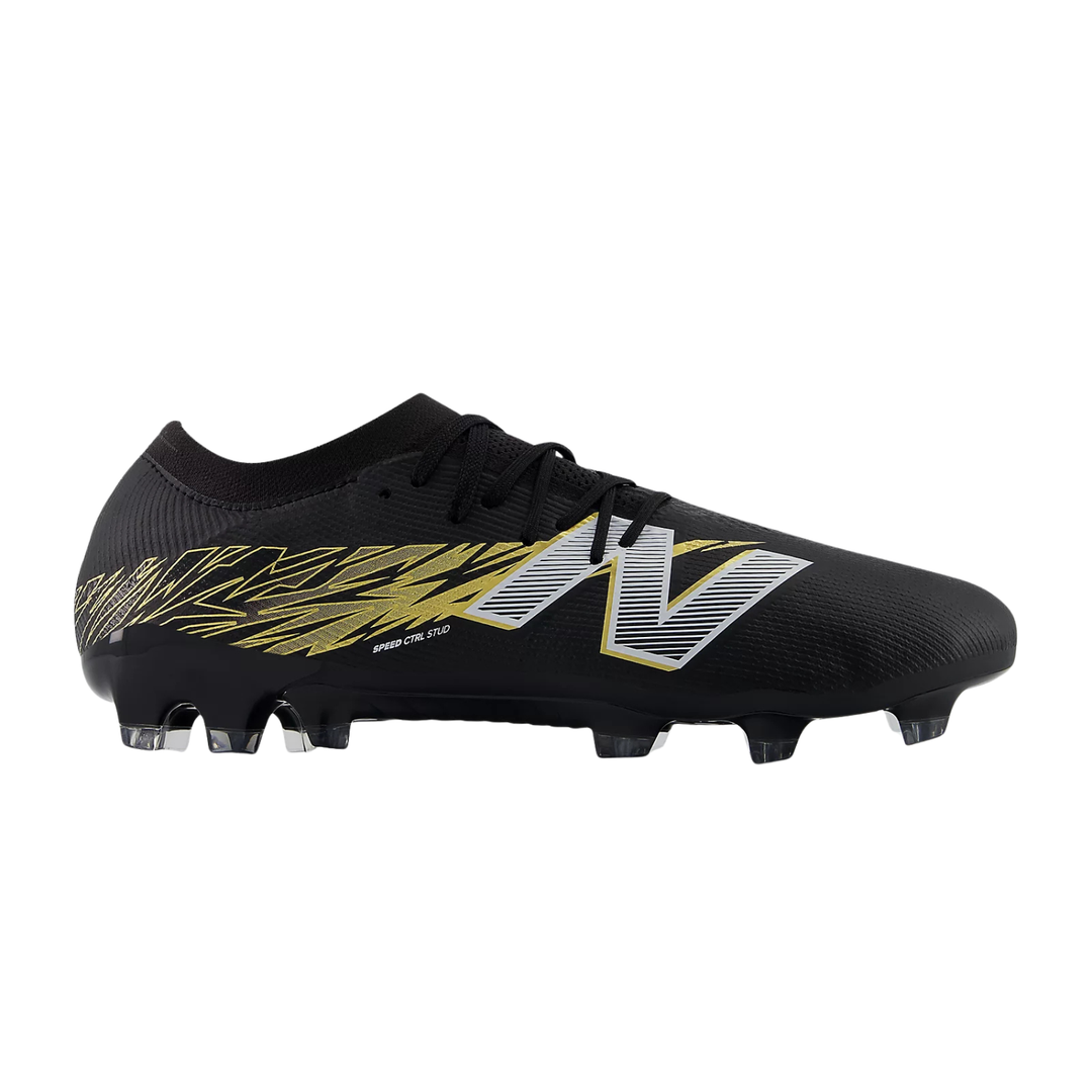 Furon Elite V8 FG - Black 100/Metallic Gold/Metallic Silver by New Balance at NUMBER 10 - Buy Now!