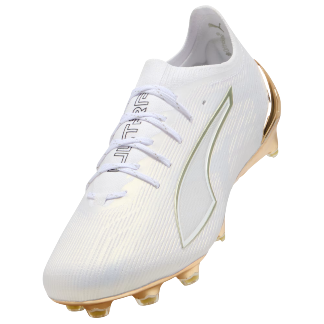 Ultra 6 Ultimate FG - PUMA White/Metallic Gold/PUMA Black by Puma at NUMBER 10 - Buy Now!