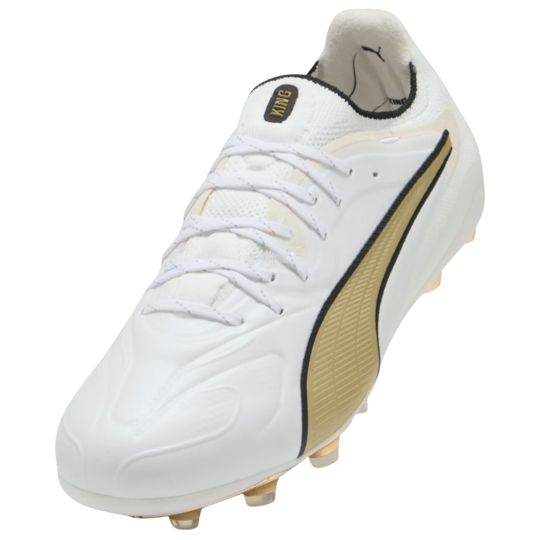 King 20 Ultimate FG - PUMA White/Metallic Gold/PUMA Black by Puma at NUMBER 10 - Buy Now!