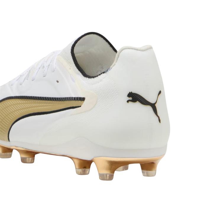King 20 Ultimate FG - PUMA White/Metallic Gold/PUMA Black by Puma at NUMBER 10 - Buy Now!