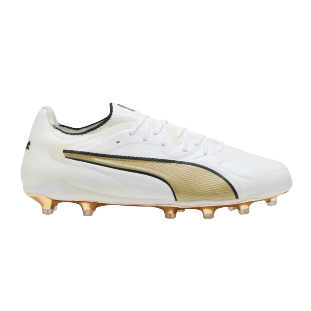 King 20 Ultimate FG - PUMA White/Metallic Gold/PUMA Black by Puma at NUMBER 10 - Buy Now!