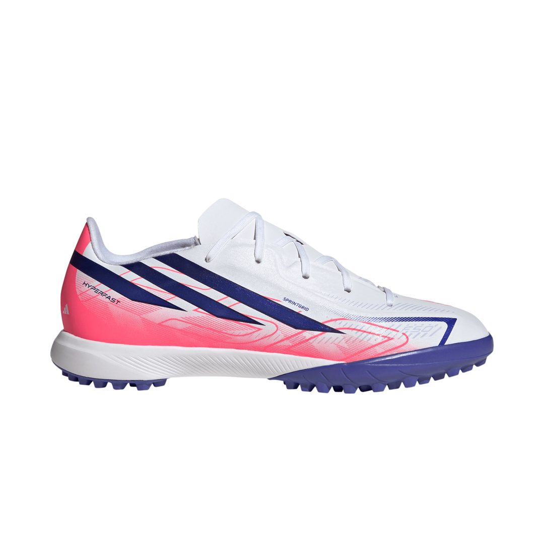 Kids F50 Hyperfast League TF- Footwear White/Solar Purple/Solar Turbo