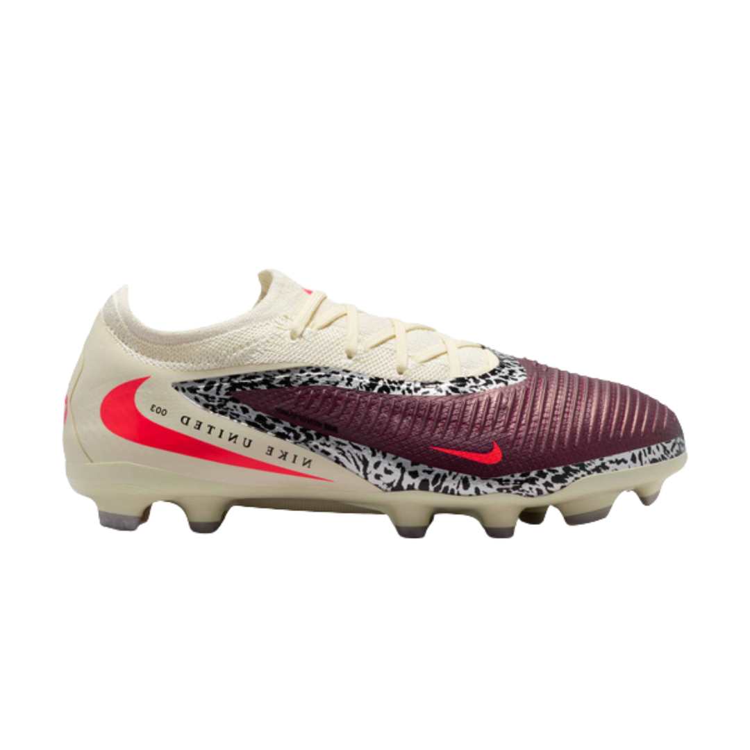 Jr Phantom 6 Low Pro FG NU 3 - Burgundy Crush/Fossil/University Red by Nike at NUMBER 10 - Buy Now!