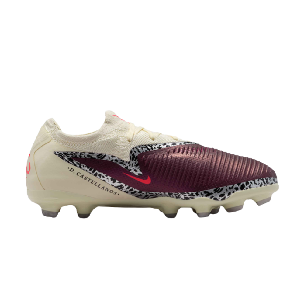 Jr Phantom 6 Low Pro FG NU 3 - Burgundy Crush/Fossil/University Red by Nike at NUMBER 10 - Buy Now!