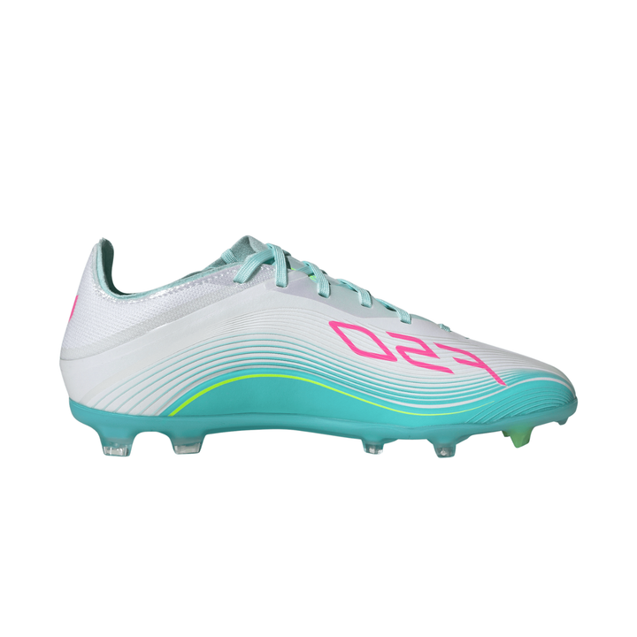 Kids F50 Elite FG ‘Messi’ - Cloud White/Lucid Pink/Flash Aqua by adidas at NUMBER 10 - Buy Now!