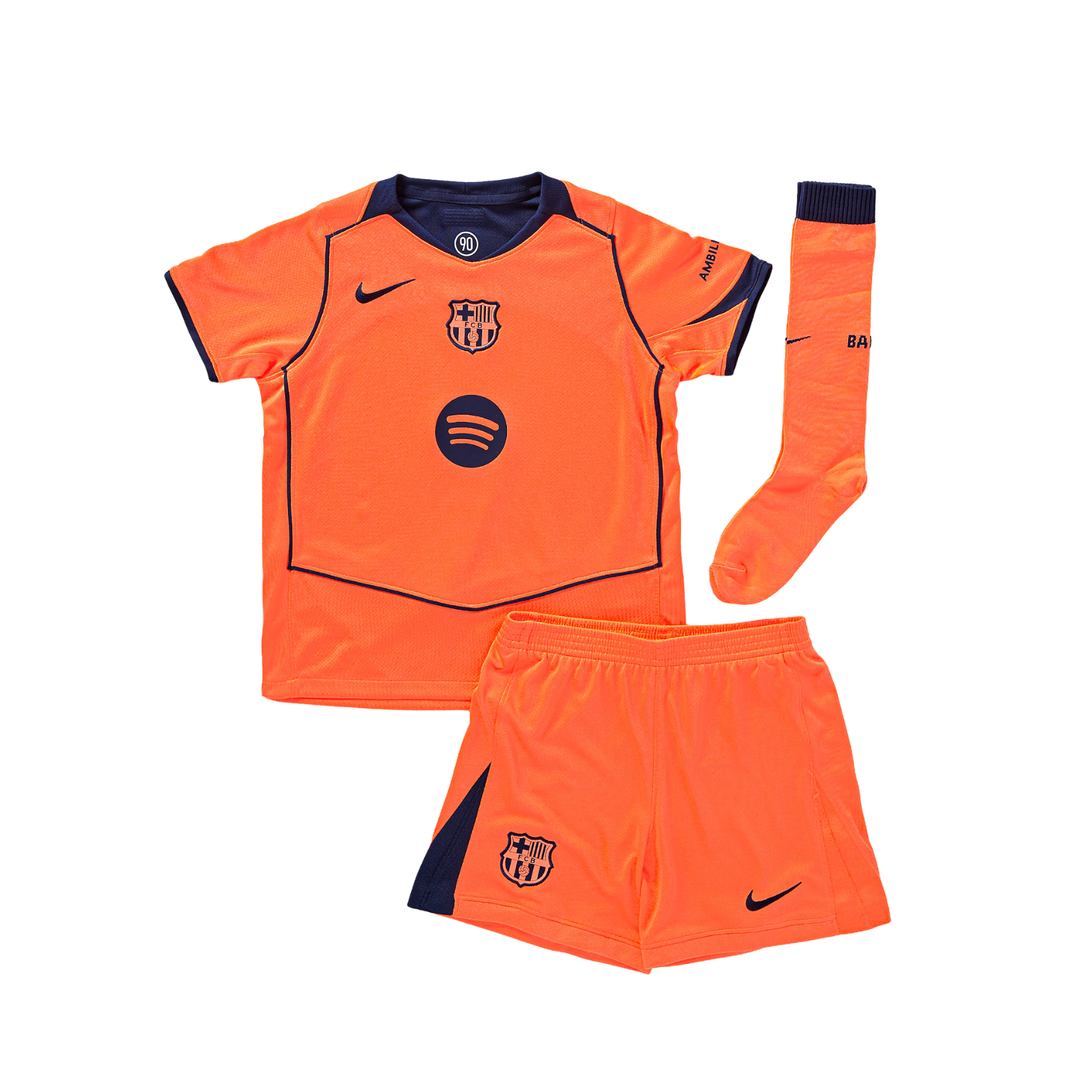 FC Barcelona Kids Third Kit 25/26 by Nike at NUMBER 10 - Buy Now!