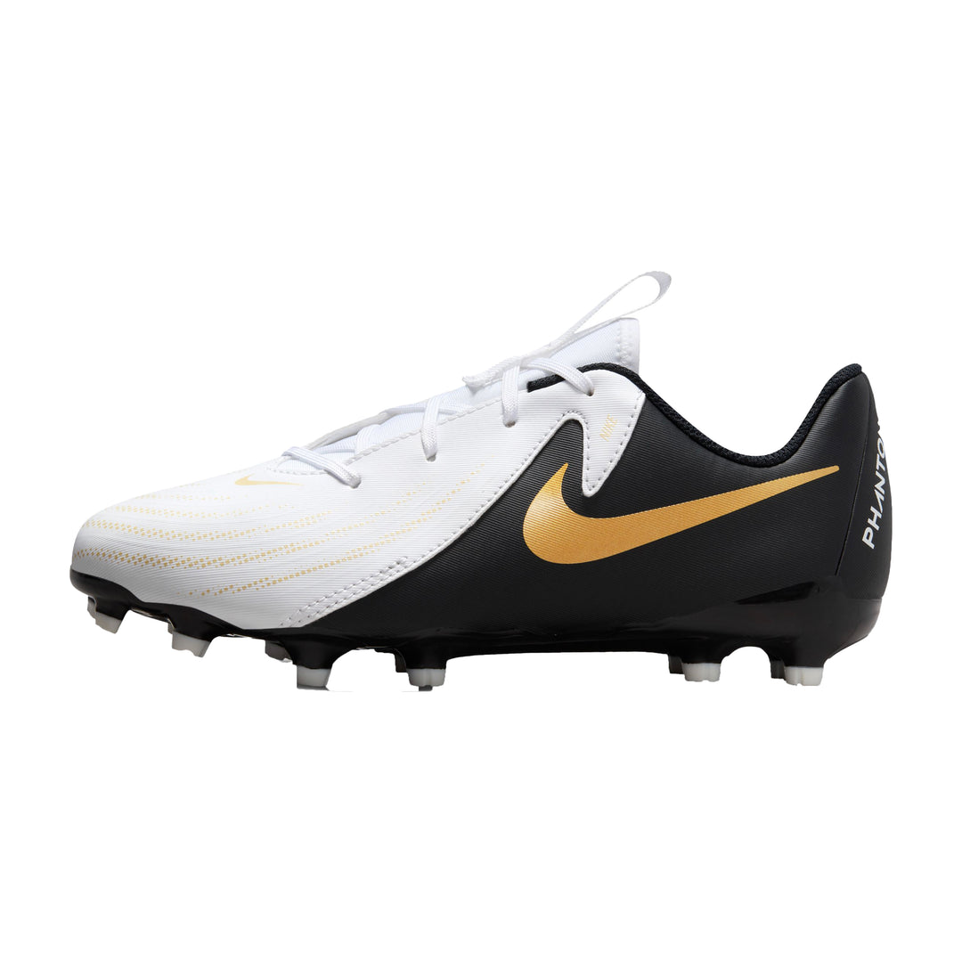 Jr Phantom GX II Academy FG/MG - White/Black/Metallic Gold - Nike - NUMBER 10