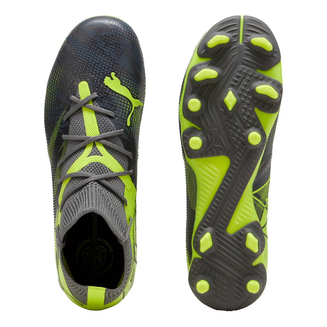 Jr Future 7 Match Rush FG/AG - Strong Gray/Cool Dark Gray/Electric Lime - Puma - NUMBER 10