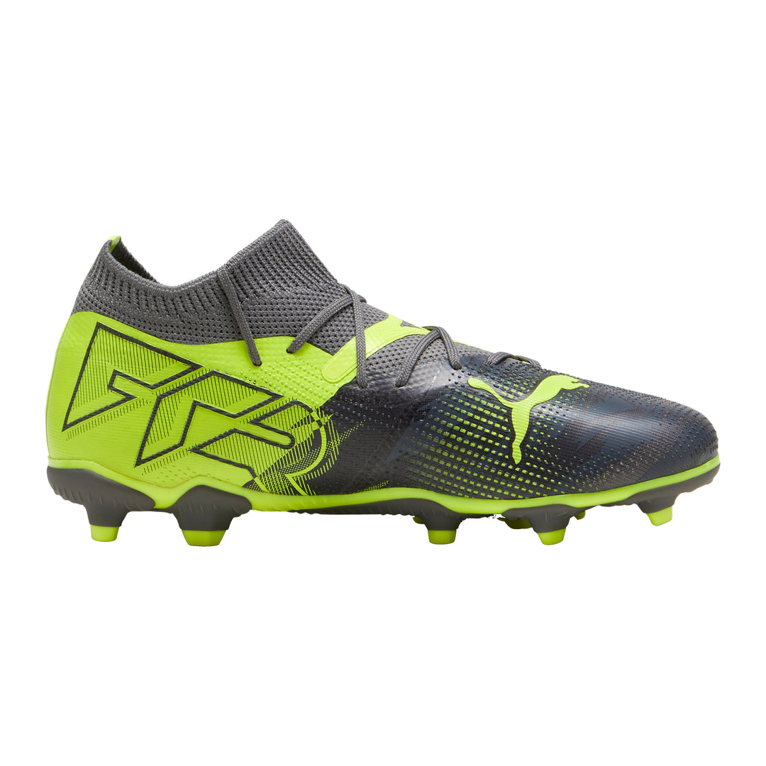 Jr Future 7 Match Rush FG/AG - Strong Gray/Cool Dark Gray/Electric Lime - Puma - NUMBER 10