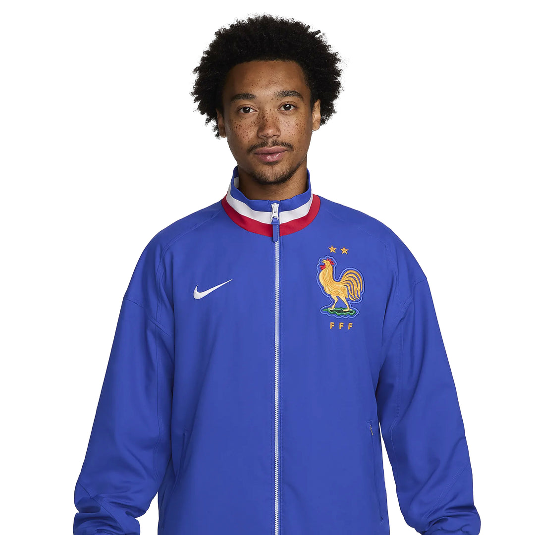 France Strike Dri-Fit Anthem Jacket 24/25 - Bright Blue/Bright Blue/White - Nike - NUMBER 10