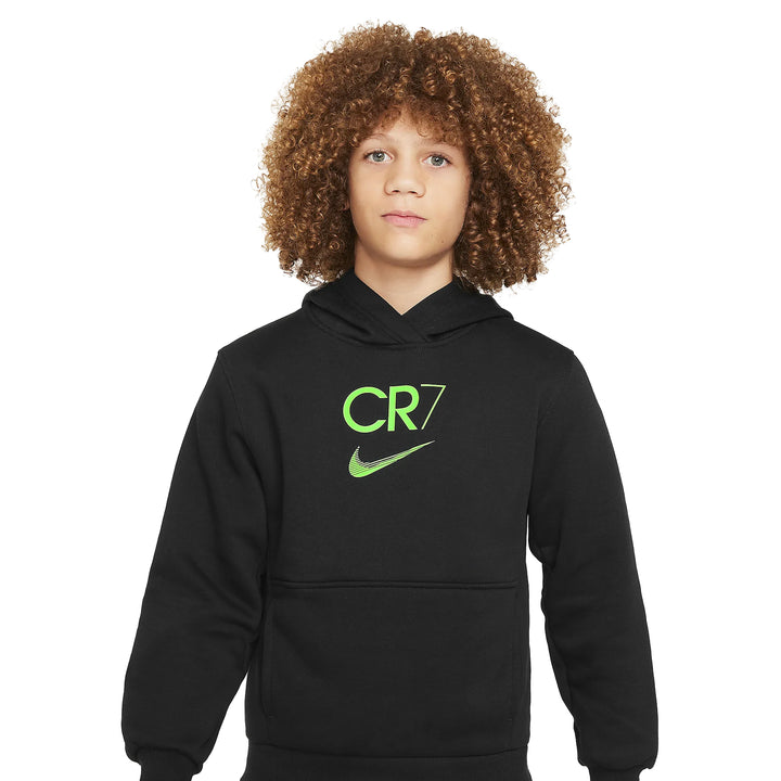 CR7 Kids Club Fleece Hoodie - Black/Green Strike - Nike - NUMBER 10