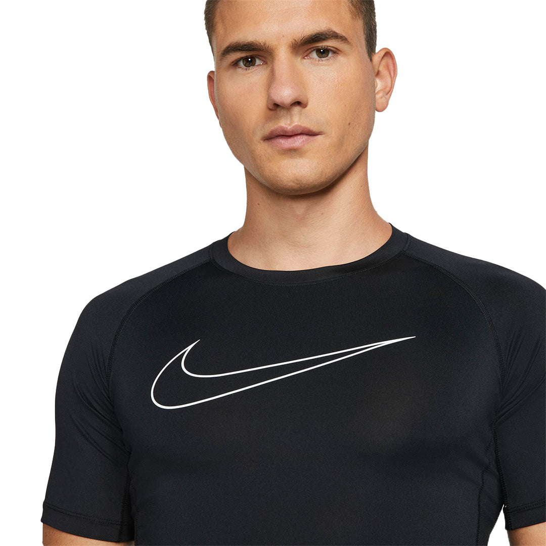 Pro Dri-Fit Tight Top SS Black/White - Nike - NUMBER 10