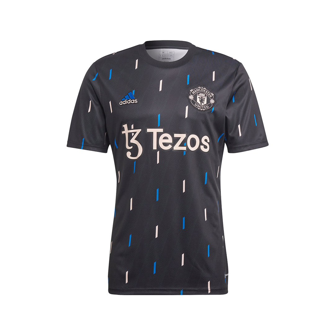 Manchester United Pre-Match Shirt - Black/Grey/Blue - adidas - NUMBER 10