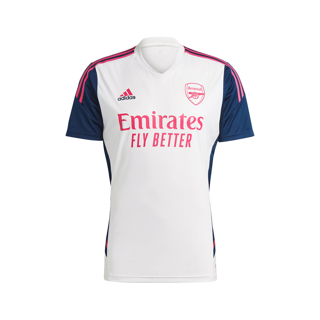 Arsenal Training Shirt - White/Navy - adidas - NUMBER 10